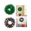 Dekorativa blommor st. Patrick's Day Wreath Round Balls Framdörrdekor för inomhus trädgård Holiday Office Wedding