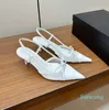 2024 Fashion Slingback Classic Kitten Heel Designer Women High Quality Single Shoes Big Size