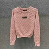 Springsummer New Niche Design Letter utsmyckningar Skin Friendly Fixed Dye Garn Pullover Tröja