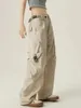 レディースパンツビッグポケットカーゴ女性バギーY2Kファッションストリート韓国ストリートウェアデザイナーオリジナルワイドレッグハイキングプラスサイズのズボン