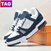 2024 Designer Flat Sneaker Trainer Sapatos Casuais Denim Canvas Couro Branco Verde Vermelho Azul Carta Moda Plataforma Péssamente Mens Mulheres Treinadores Sapatilhas 36-45