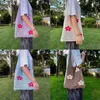 Sacs à provisions Femmes Sac de plage d'été Creux tissé épaule fleur imprimé sacs à main tricotés grands sacs à main grande capacité fourre-tout paquet pour femmes