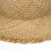 Chapeaux en paille de raphia naturel à Large bord pour enfants, casquette de plage tissée en cercle pour filles, chapeau d'été ajouré pour grands enfants, 240219