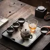 Tea Trays Ceramic Vintage Tray Square Decorative Kungfu Living Room Japanese Ceremony Table Mesa Japonesa Set