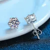 Boucles d'oreilles GRA Moissanite Lab Diamant 14K Or Blanc Plaqué Boucle D'oreille En Argent Sterling Pour Femmes Hommes Amoureux Oreille 1ct 2ct 4ct317s