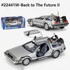 سيارات Diecast Model 1/24 Scale Metal Alloy Car Diecast Model Part 1 2 3 Time Machine DeLorean DMC-12 Toy Toy to the Future Fly Version Part 2