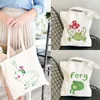 Borse per la spesa Borsa tote Harajuku Cottagecore Toadstool Rana magica Regalo fungo Borse in tela shopper in cotone carino Kawaii