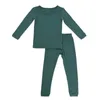 竹の繊維幼児パジャマセット通気性のある子供の男の子の女の子の服ロングスリーブベビー服セット子供のためのスリープウェア240223