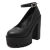 Dress Shoes Spring Autumn Casual High-heeled Sexy Ruslana Korshunova Thick Heels Platform Pumps Black White Size Women