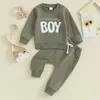 Kläderuppsättningar Mababy 0-3y Toddler Spädbarn Född Baby Boy kläder Fall Spring Outfits Letter Print Långärmad toppar Pants Tracksuit