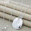 Pendants DOTEFFIL 925 Sterling Silver Square Sign Pendant Necklace 18 Inch Chain For Women Wedding Engagement Party Fashion Charm Jewelry