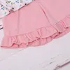 Set di abbigliamento 2024 Neonate Vestito da principessa Vestiti per ragazza Set Body floreale Punti dolci Abiti tascabili rosa T-shirt 1-8T Pantaloncini per bambini