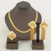 Ensemble de boucles d'oreilles et collier pour femmes, style bohémien, glands de mariée, chaîne Design africain dubaï, couleur or, bijoux pour femmes, bague élégante