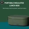 USB Electric Heated Lunch Boxes 304 Stainless Steel Portable Food Warmer with 2 Container Heated Lunch Rice Cooker for Car Home 240219