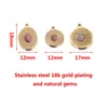5PCS天然石とステンレススチールチャームペンダントメッキの金水滴の魅力DIYイヤリングネックレスのための卸売240222