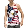 Débardeurs pour hommes USA Eagle National Flag Graphic Débardeur Gym Vêtements Hommes 3D Imprimer Basketball Vest Summer Undershirt Harajuku Fashion StreetwearL2402