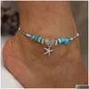 Anklets Anklets Fashion Personalized Contrast Color Bead For Women Sandals Foot Anklet Bracelet Bohemia Summer Beach Charm Jewelry Dro Dhjwy