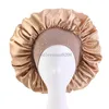 New Women Rhinestone Satin Silky Bonnet Elastic Band Night Caps Shower Cap Head Wrap Brimmed Nightcap Beauty Salon Hair Care Hat