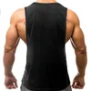 Regatas masculinas coletes musculares malha cortada sem mangas regata sólida colete muscular undershirts o-pescoço roupas de ginástica musculação regatasl2402