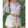 Shorts femininos mulheres sólido plissado calcinha mulheres kawaii abóbora calcinha bonito laço bowknot lolita calças de segurança vintage doces bloome dhdy8