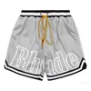 Designer designer shorts rhude shorts heren capsule shorts zomer strandbroek mesh materiaal ademend zweet losse fitness basketbalbroek heren korte rode shorts si