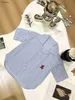 New baby lapel Shirt Short sleeve Fine vertical grain Child T-shirt Size 100-150 CM kids designer clothes girls boys Blouses 24Feb20
