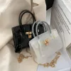 HBP Nya kvinnor Handväskor PVC Transparent Platinum Bag Chain Laser Small Bag Female European and American Fashion Designers 5 Color W183Q