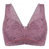 Soutien-gorge en coton doux avec fermeture éclair sur le devant, sous-vêtements pour femmes d'âge moyen, respirant, anneau Non en acier, maillot de corps en dentelle, grande taille