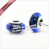 S925 Sterling Zilveren Sieraden Blauwe Starlight Gevel Murano Glazen Kralen Fit Europese Diy Charm Armbanden Ketting3510899