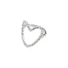 Anelli a grappolo 925 Sterling Silver Love Heart Anello aperto per donne Girl Liquid Lava Gioielli Design Design Dropi