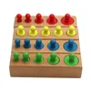 Montessori Cylinder Socket Puzzles Toy Baby Development Practice And SensesPreschool Educational Wooden Toys For Children 240223