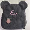 Backpack Custom Name Women's Plush Bear Autumn Winter Cute Little Ear Personalized Girls' Outdoor