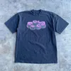 Camiseta masculina rua verão camiseta molho de maçã impresso punk grande roupa gótico kawaii topo manga curta y2k moda coreana