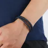 Urok bransolety Sizzz męska bransoletka stalowa stal nierdzewna magnetyczna skóra wielowarstwowa dla mężczyzn punkowa biżuteria pulsera hombre