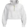 Winter neue Fleece lose kurze Sport Sweatshirt Stehkragen winddicht Thermotasche lässig Sportjacke Frauen lululemom