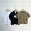 Designer-T-Shirt für Damen, kurz geschnitten, luxuriös, kurzärmelig, Rundhalsausschnitt, Sommer, lässig, sportlich, schmale T-Shirts