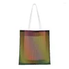 ショッピングバッグカスタムベネズエラアーティストCarlos Cruz Diez Canvasバッグ女性洗える食料品のトートショッパー