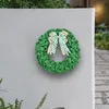 Couronne de fleurs décoratives, couronne de printemps, porte d'entrée, ornement suspendu extérieur, chambre à coucher, signe de la Saint-Patrick pour la maison, le jardin, la cheminée, l'année El