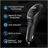 Laddare Partihandel LED Display Dual Port USB Smart Car Charger With Anion Air Purification Funktion 5V 3.1A Drop Leverans Electronics DHWQC