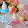 Present Wrap Baby Shower Box Bottle Blue Boy Pink Girl Baptism Dop Födelsedagsfest gynnar godis 50st