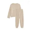 Women's Sleepwear Winter Warm Two-piece Autumn Set Pajamas Cute And Fleece Homewear 2024 Thickened Coral