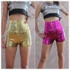 Women's Shorts Solid Sequins High Waist Performance Women Summer 2024 Sexy Body Shaping Hipster All Match Jazz Costume Streetwear