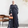 Vêtements ethniques Eid Ramadan Ouvert Abaya Dubaï Turquie Kaftan Femmes Musulman Floral Print Maxi Robe Kimono Cardigan Robe Islamique Jalabiya