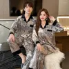 Vêtements de nuit pour femmes Couples Pyjamas Ensemble à manches longues Hommes Canary Spring Automne Xiaoxiang Loungewear High Apparence Niveau Pijamas Femmes