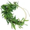 Decorative Flowers Plant Artificial Garland Wall Hanging Wooden Beads Decor Wedding Home Wreath Decoration