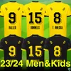 23 24 Maglie da calcio Reus Dortmunds 2023 2024 Borussia Soccer Haller Shirt da calcio Bellingham Neongelb Hummels Brandt Men Kit Kit Special All Black Maillot de Foot