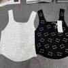 T-shirt Femme Designer 2024 Femmes Summer Knit Tee Tops Pearl Inlay Coton Crop Top T-shirt Vêtements Haut de gamme Sexy Pulls Gilet