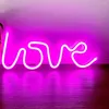 Ночные огни Love LED неоновый свет с питанием от USB/батарейки в форме сердца, декоративная лампа для спальни, детской комнаты, свадьбы, вечеринки