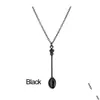 Pendant Necklaces Crown Mini Teapot Necklace Spoon Jewelry Gold Sier Black Colors For Men Women Gift Drop Delivery Otpbc Pendants Dhvft