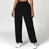 Спортивные штаны AL Yoga Soho Эластичные брюки-джоггеры с высокой талией и разрывом Толстая спортивная одежда Брюки-фонарики Solstice Тяжелые повседневные танцевальные брюки свободного покроя с 3D-логотипом